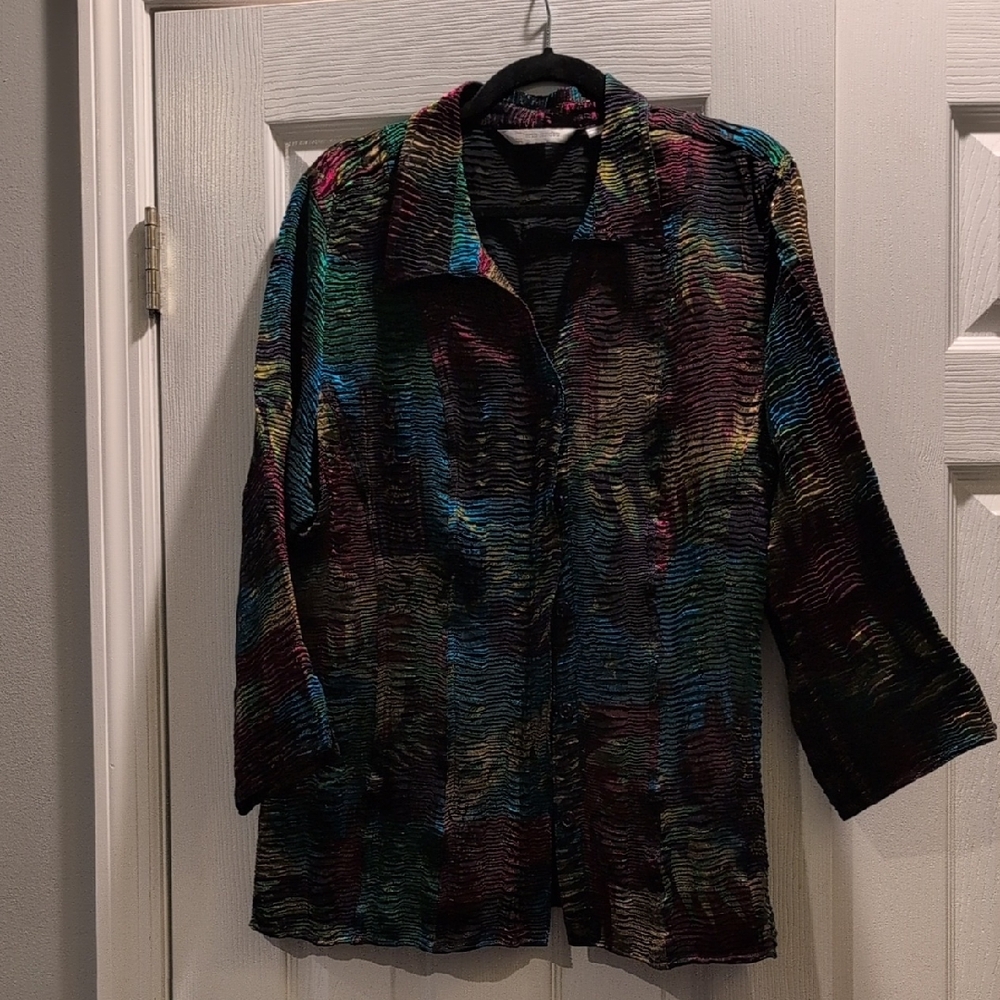 Erin London Vibrant Multicolor Jacket Or Shirt